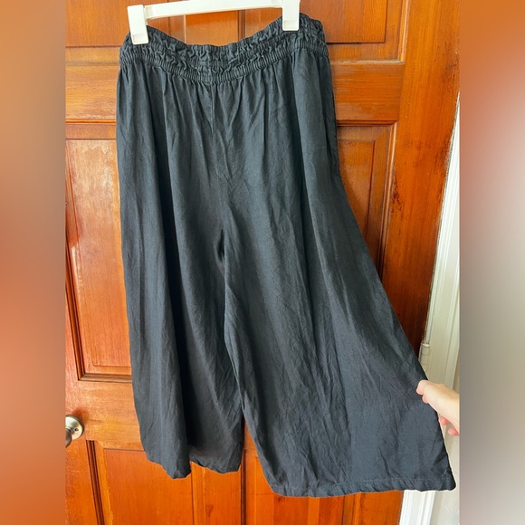 Anthropologie Somerset Pull-On Pants: Linen Edition – Black – 1X – Wide Leg - Picture 13 of 14